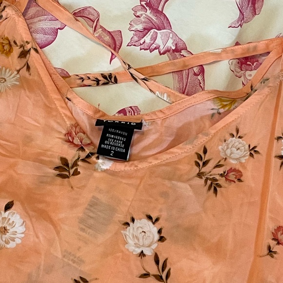 Torrid Floral Cold Shoulder Blouse - Peachy Orange color - Picture 5 of 8